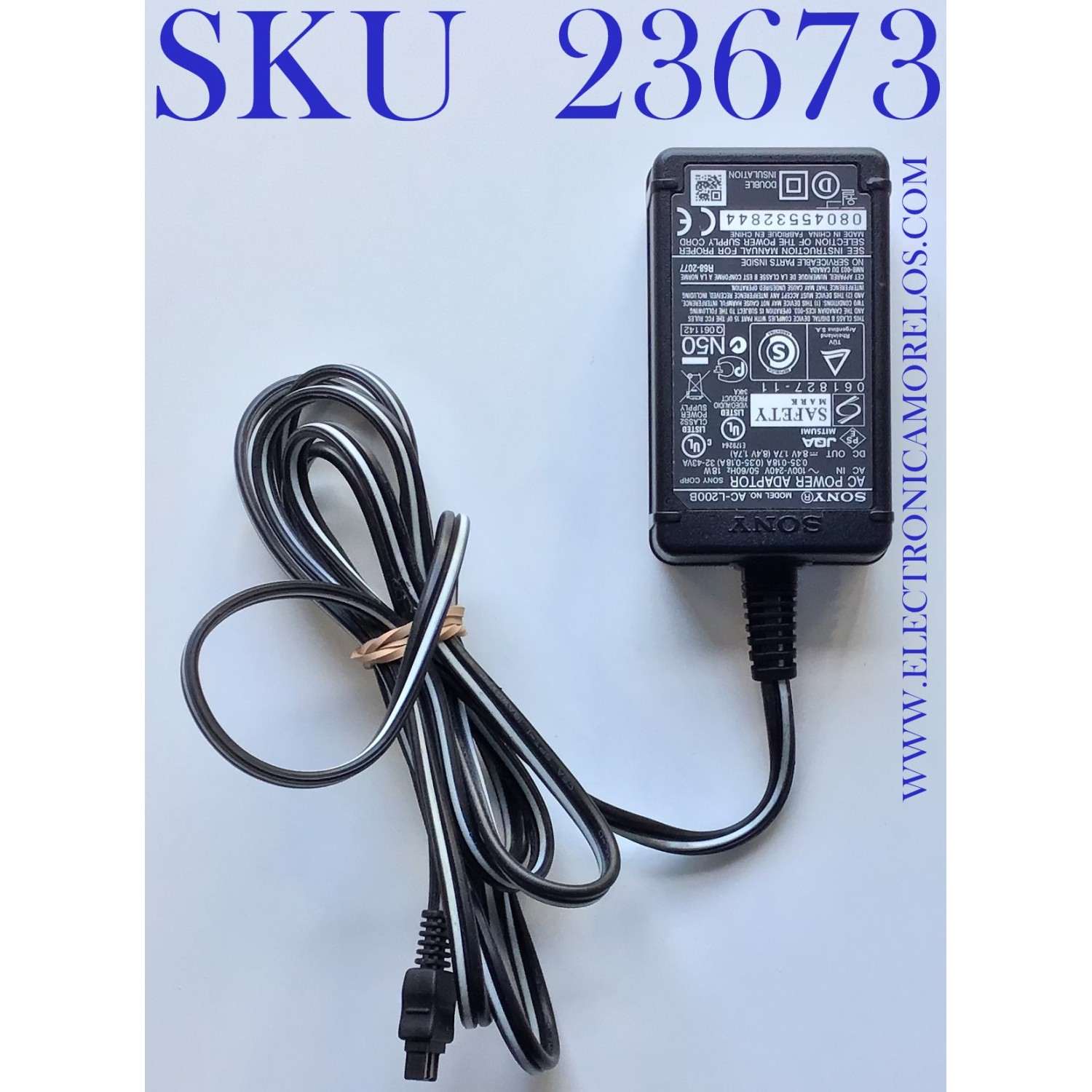 ADAPTADOR SONY VCA / NUMERO DE PARTE 061827-11  / 34KA / N50 / Q061142 / R68-2077 / MODELO AC-L200B / ENTRADA VCA AC100-240V~50-60Hz / SALIDA VCD DC8.4V-1.7A 	